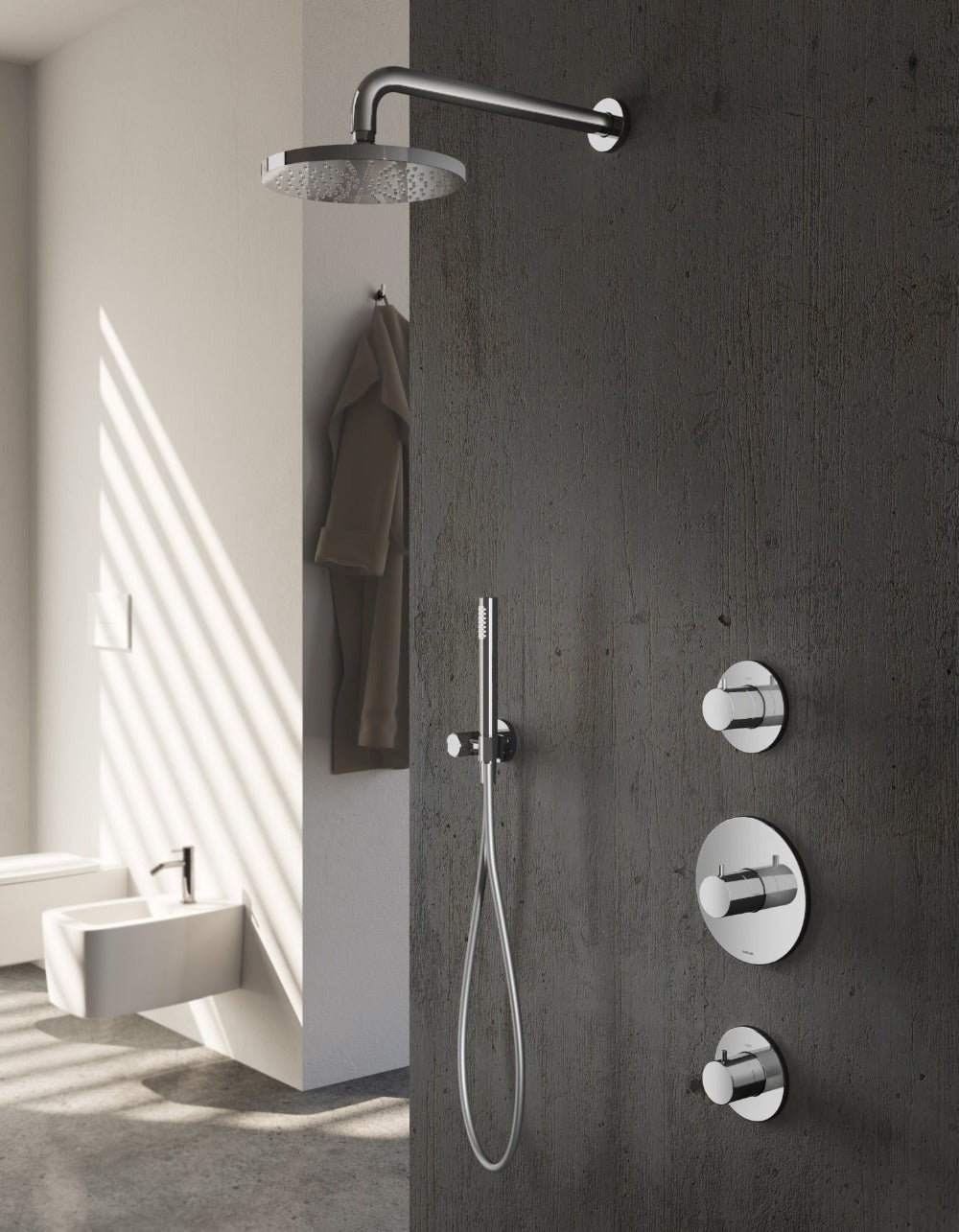 Get Together IBS1CR complete thermostatic shower built=in set with two shut-off valves