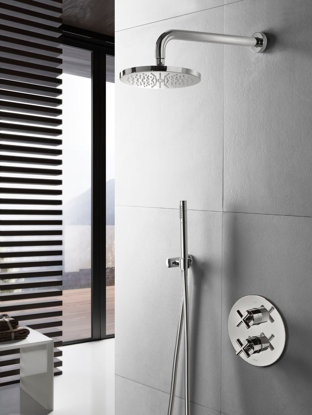Get Together IBS3ACR complete thermostatic shower built=in set with two shut-off valves