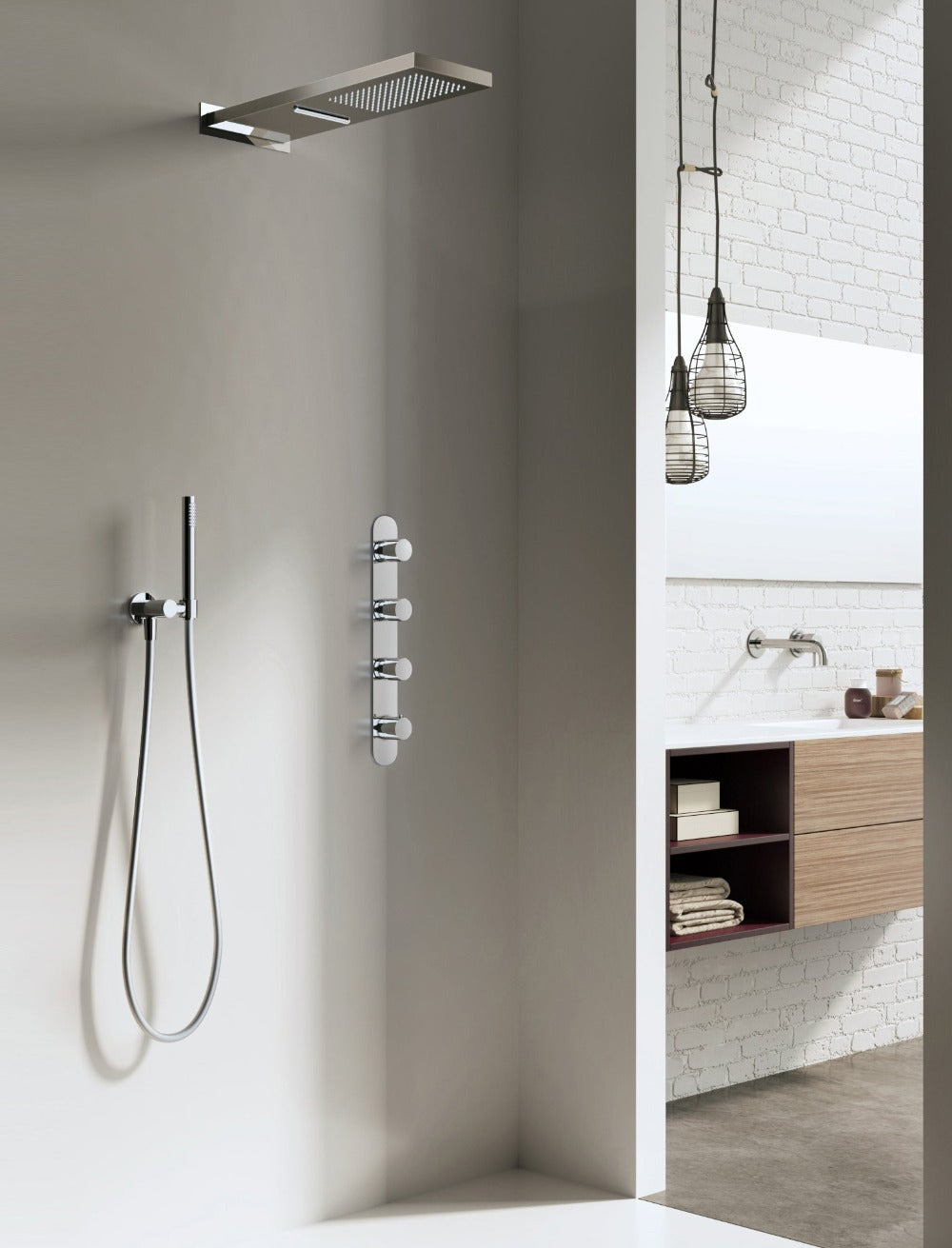 Get Together IBS7CR complete thermostatic shower built=in set with two shut-off valves